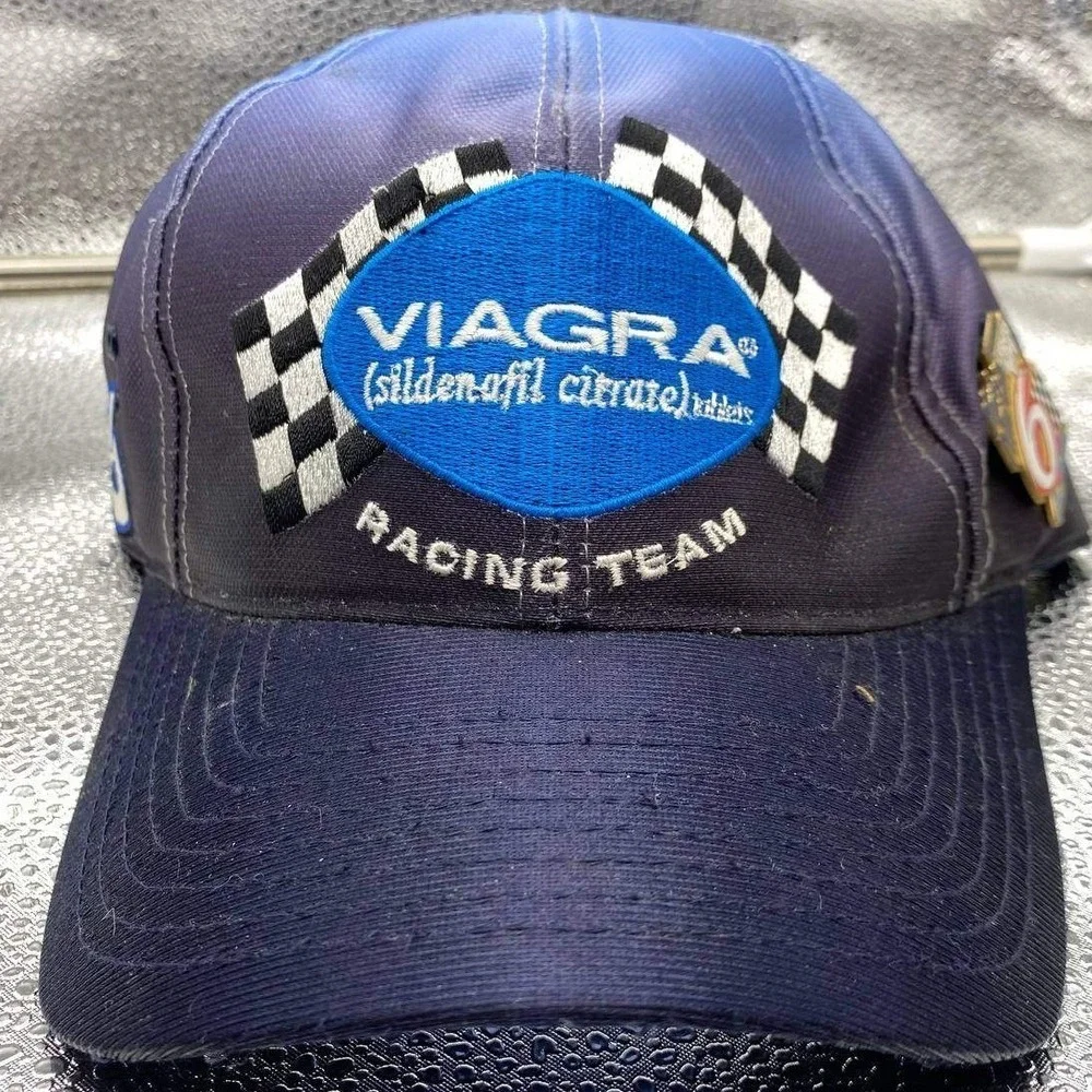 Vintage Mark Martin Nascar‎ Hat H3 Sportgear Roush Racing Pin Men OS Blue